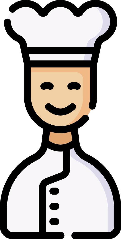 A cartoon chef with a smile on his face vector