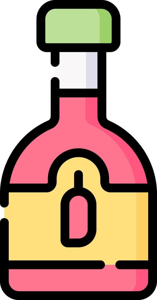 A bottle of alcohol with a green lid vector