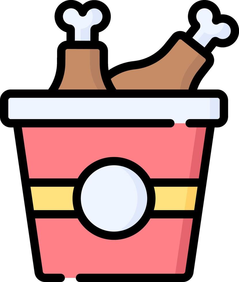 A bucket with two chicken legs in it vector