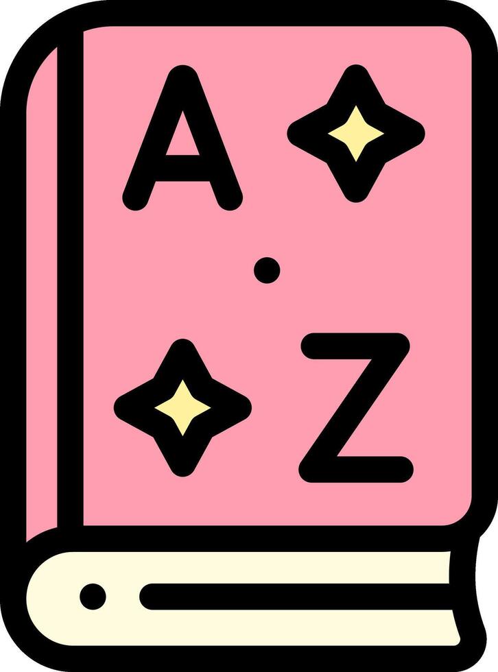 A pink book with the letters a and z on it vector