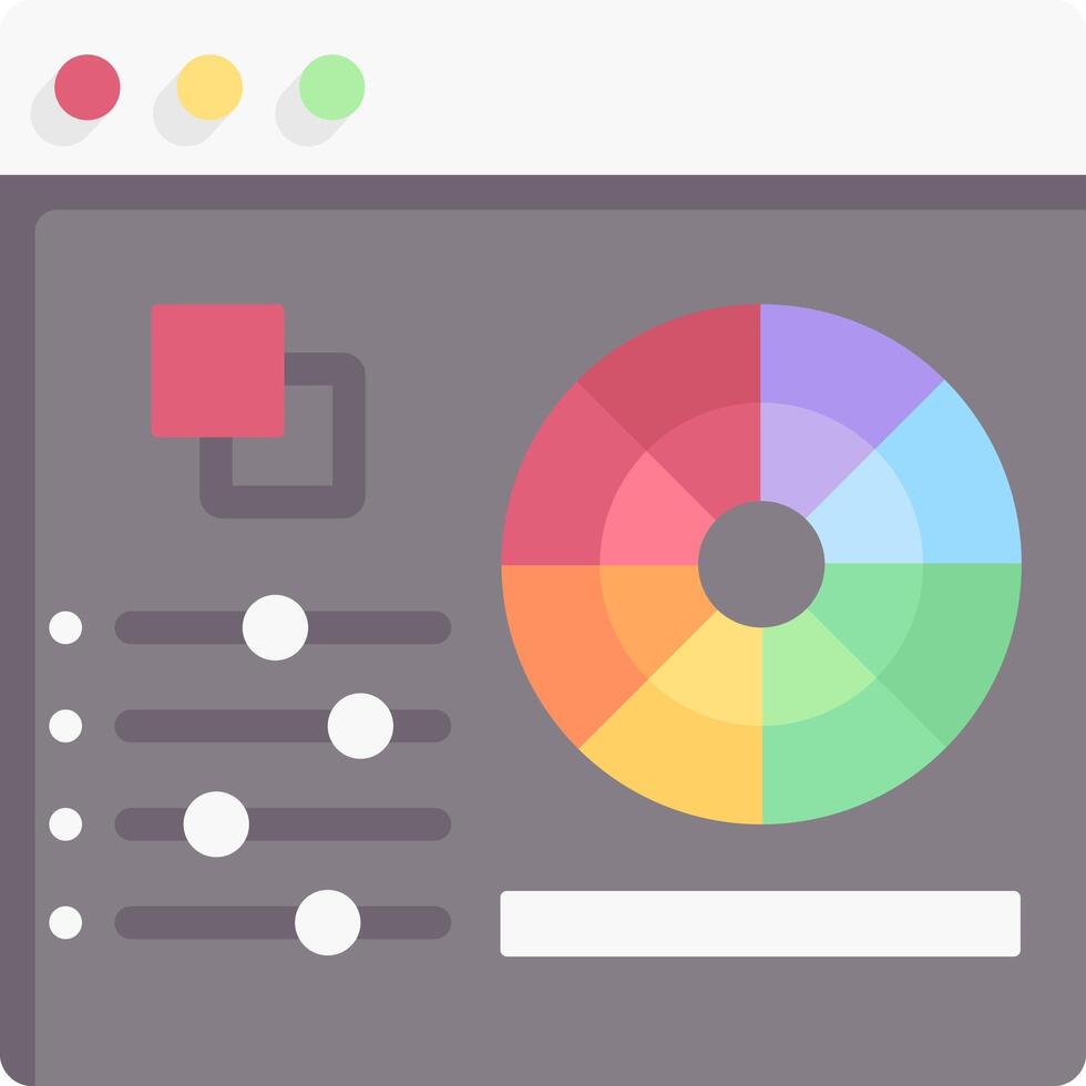 A colorful wheel with a color wheel icon vector