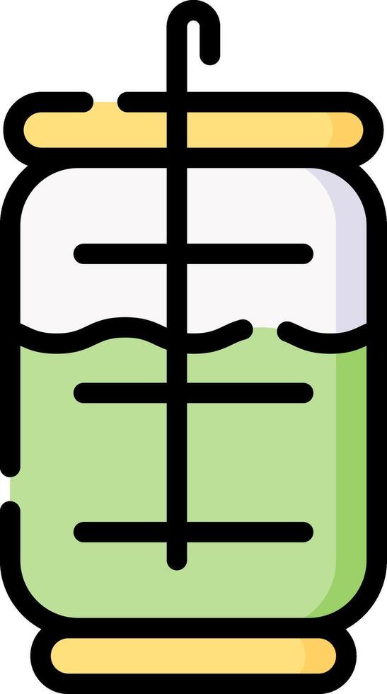 A jar with a green liquid inside vector