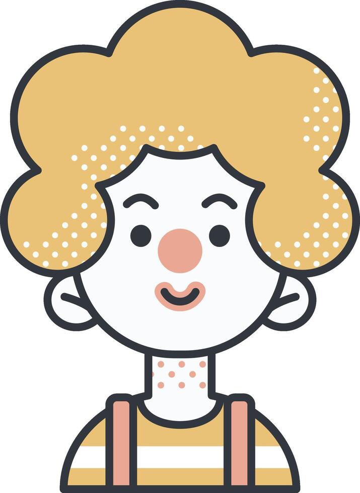 A cartoon girl with a clown nose vector
