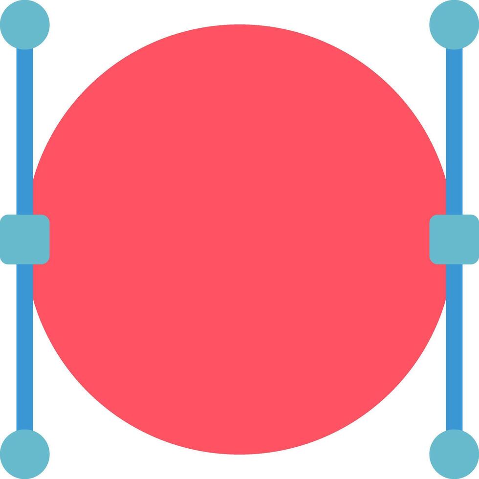 A red circle with blue lines around it vector