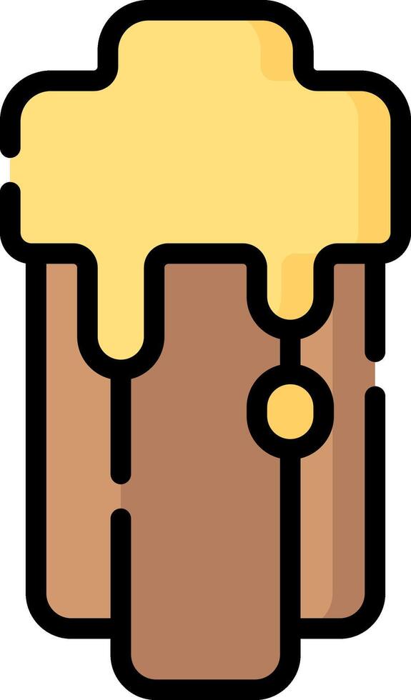 A cartoon of a bucket with a yellow liquid vector
