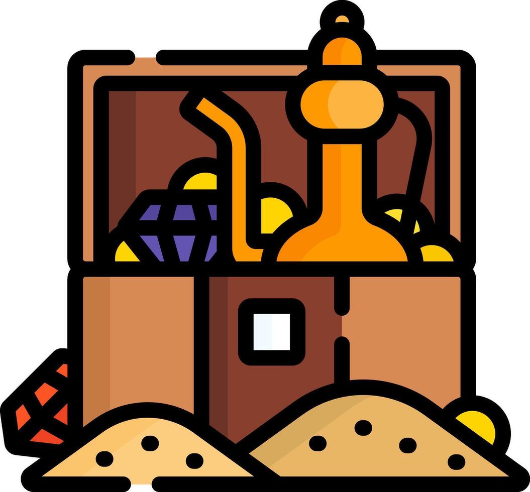 A chest with a jug and a bottle in it vector