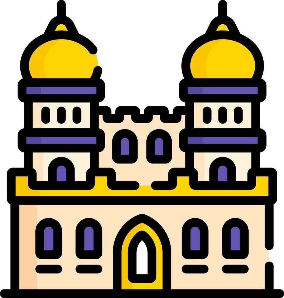 A castle icon with two domes vector