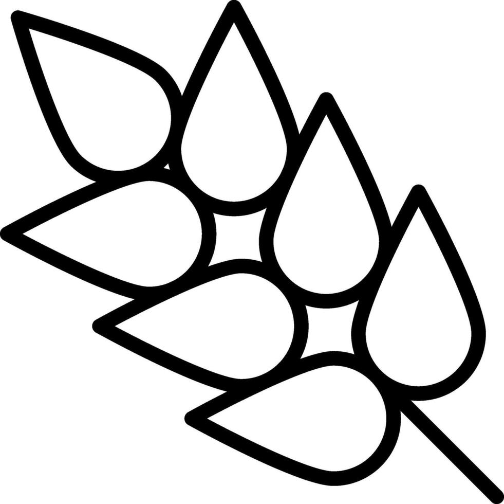A black and white illustration of a wheat plant vector