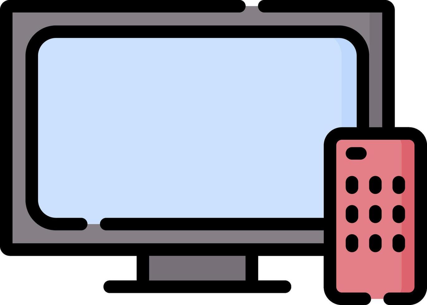 A computer monitor and a remote control vector