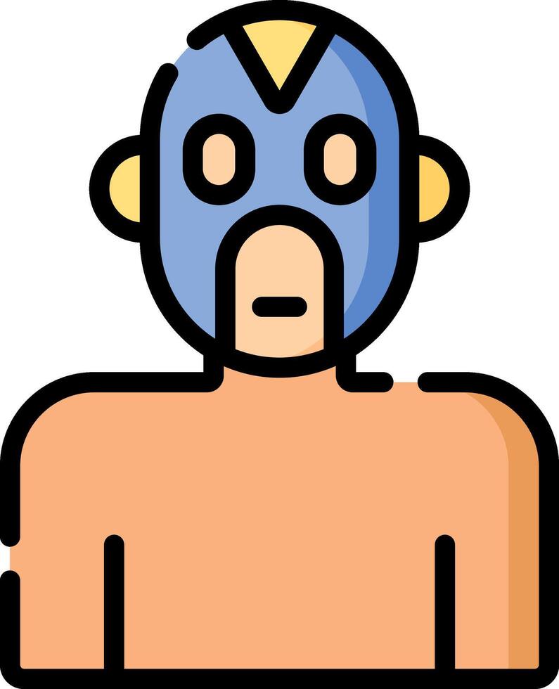 A man in a blue mask with a yellow head vector