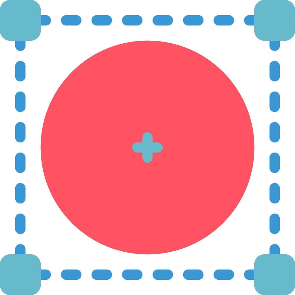 A circle with a cross in the center vector