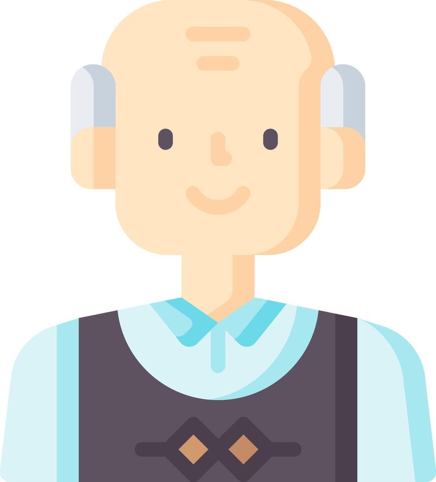 An old man with a blue vest and tie vector