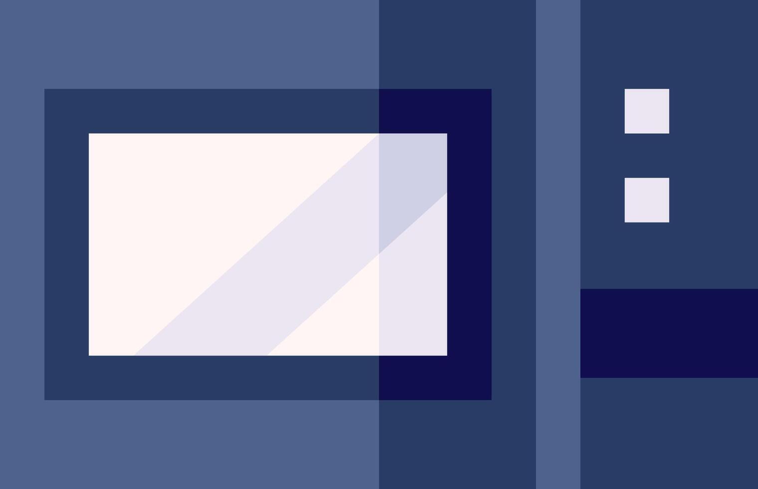 A blue and white square with a window vector