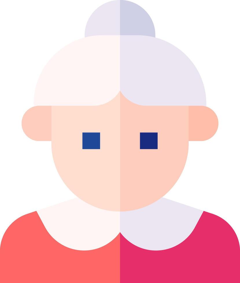 An old woman with a blue eye and white hair vector