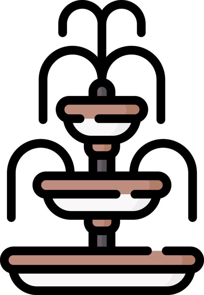 A fountain with three water spouts on top vector