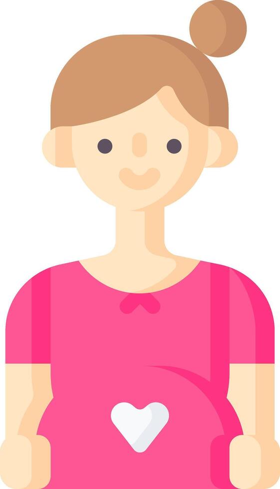 A pregnant woman with a heart in her hand vector
