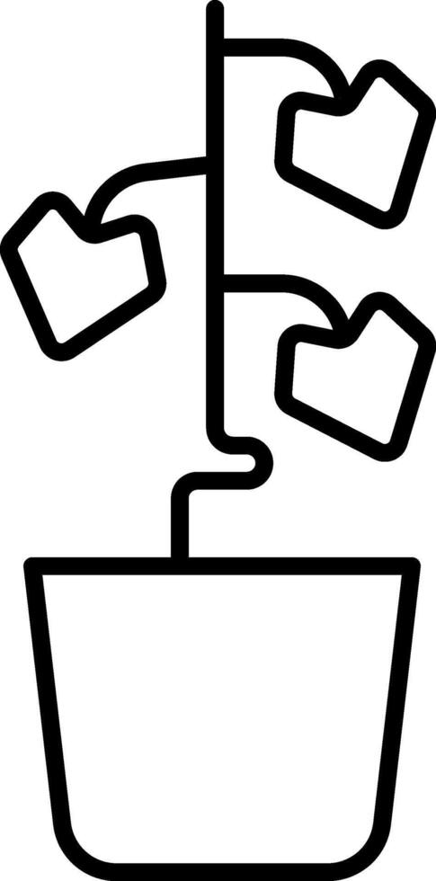 A black and white drawing of a plant in a pot vector