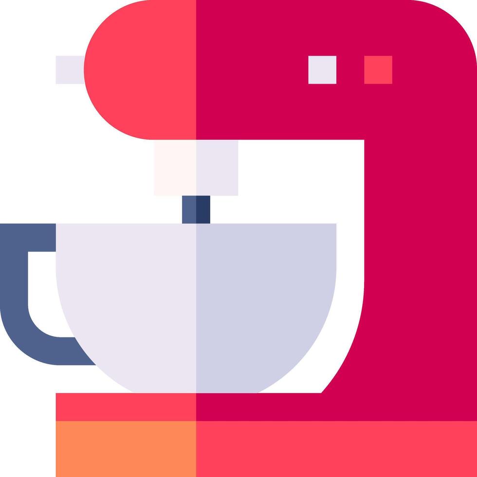 A red mixer with a cup in it vector