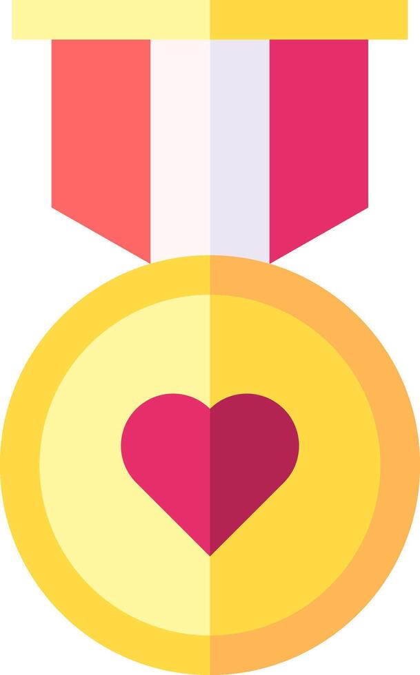 A medal with a heart on it vector
