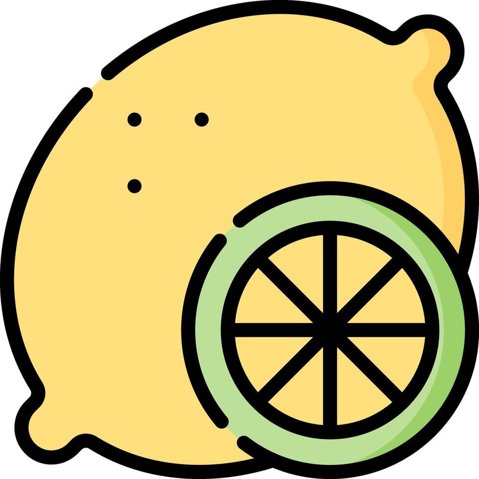 A lemon with a green wheel and a slice of lemon vector