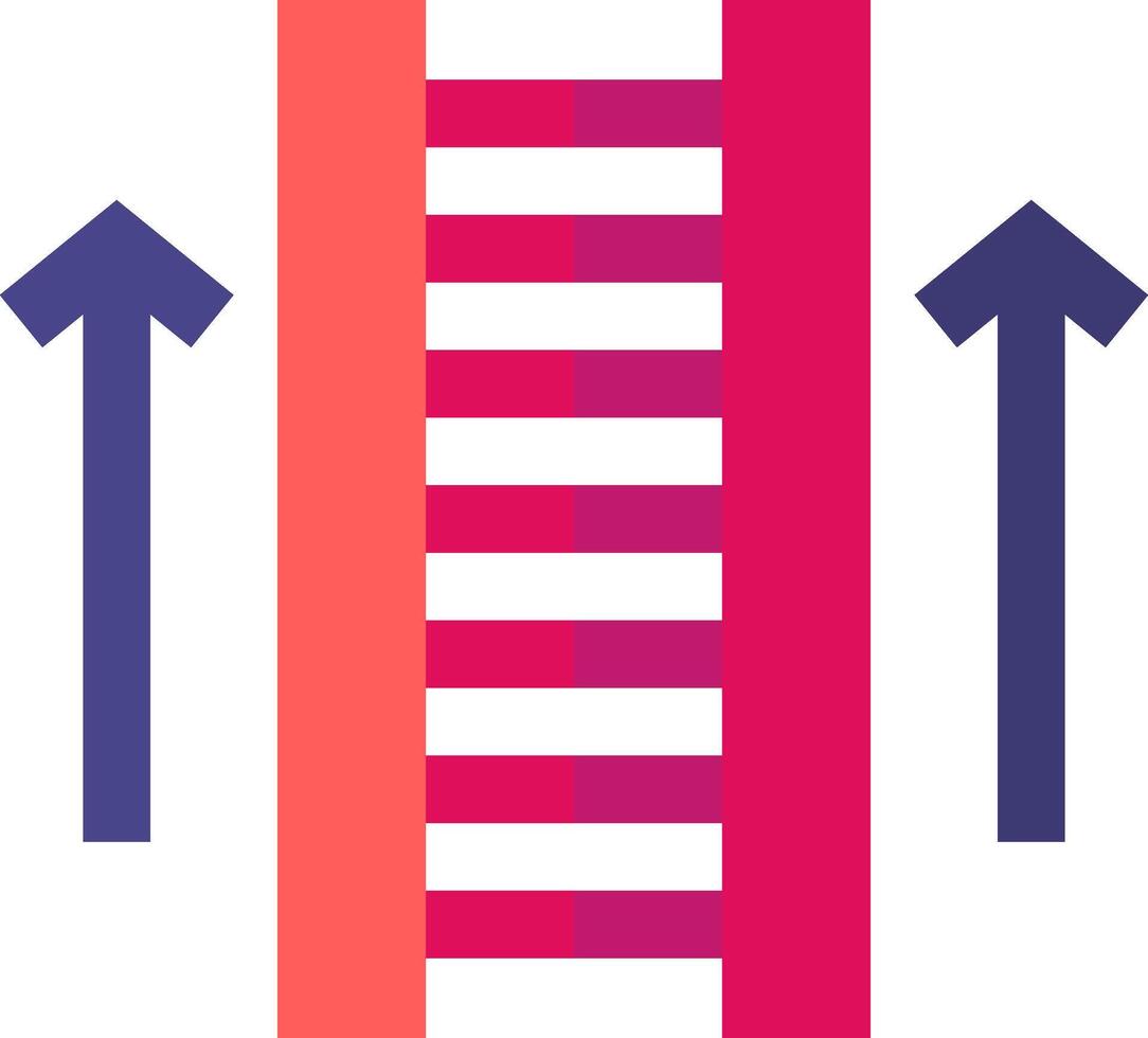 A red and purple striped wall with two arrows pointing up vector
