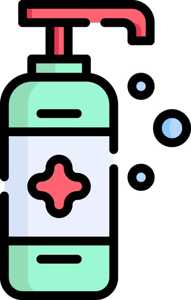 A bottle of hand sanitizer with bubbles vector