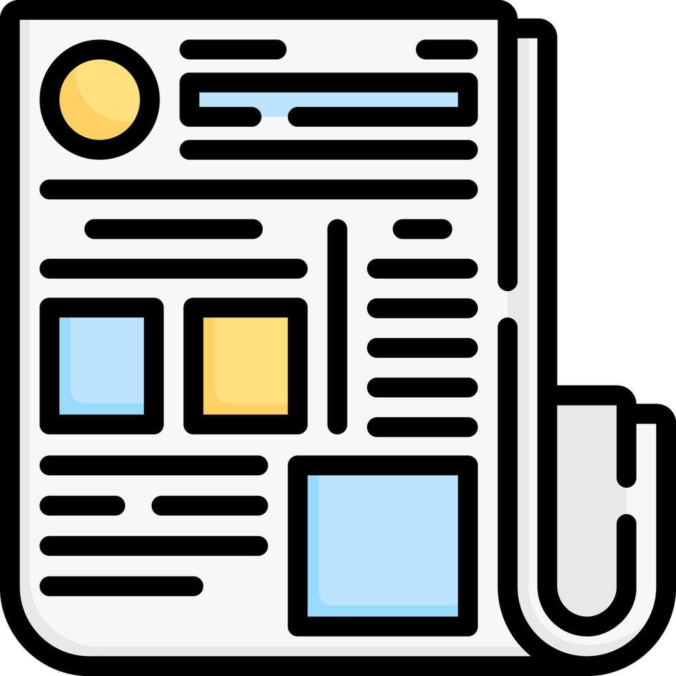 A newspaper with a clip and a pen vector