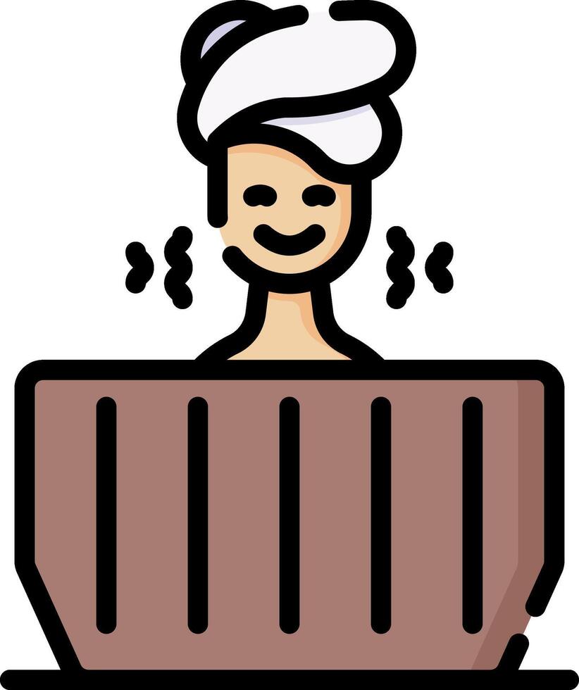 A cartoon man in a bathtub with a towel on his head vector