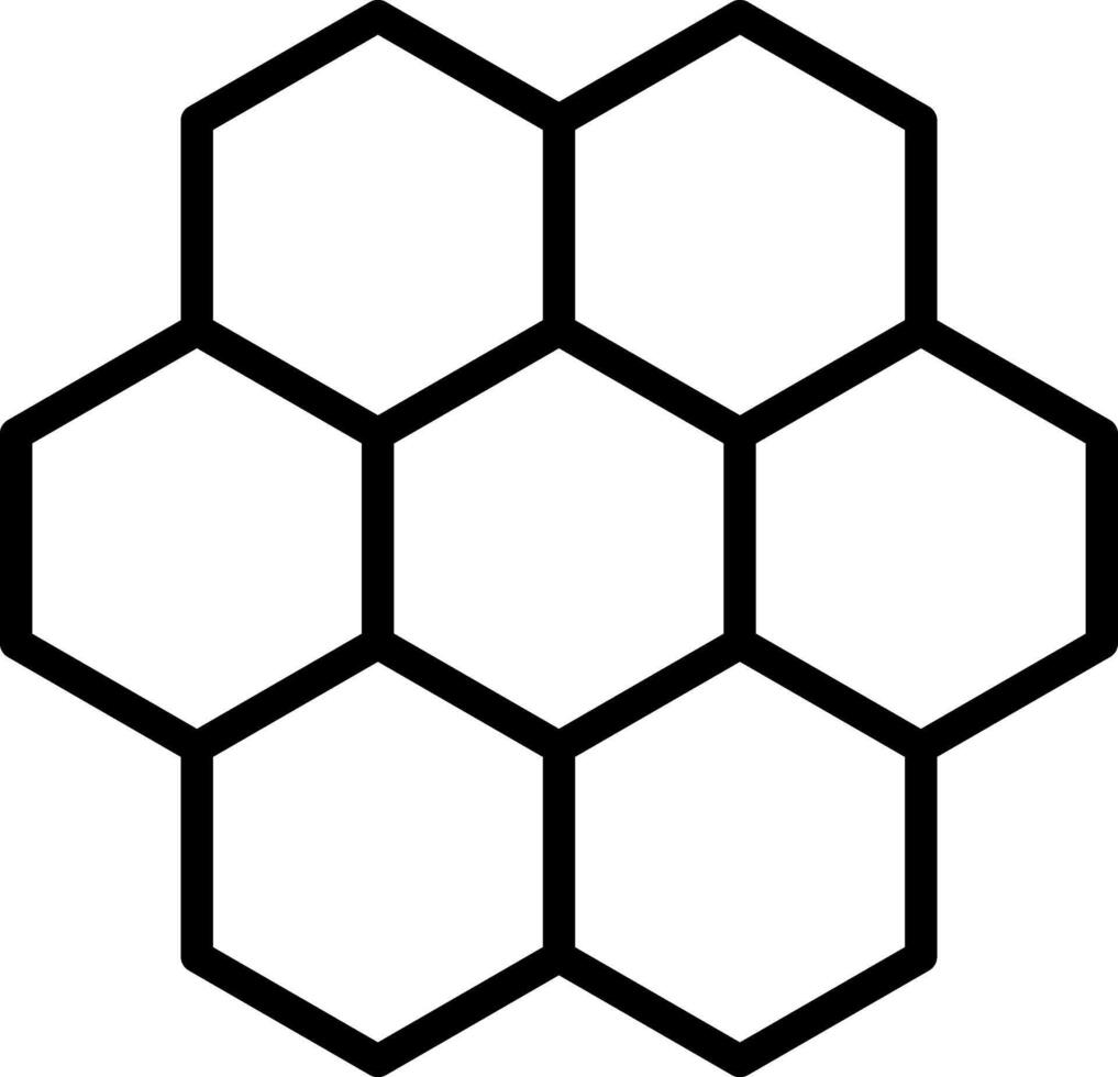 A black and white image of a hexagon vector
