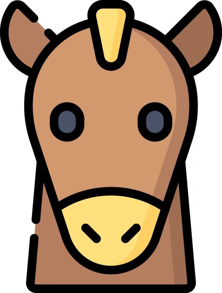 A horse head with a yellow nose vector