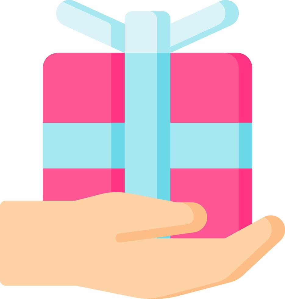 Hand holding a gift on a white background vector