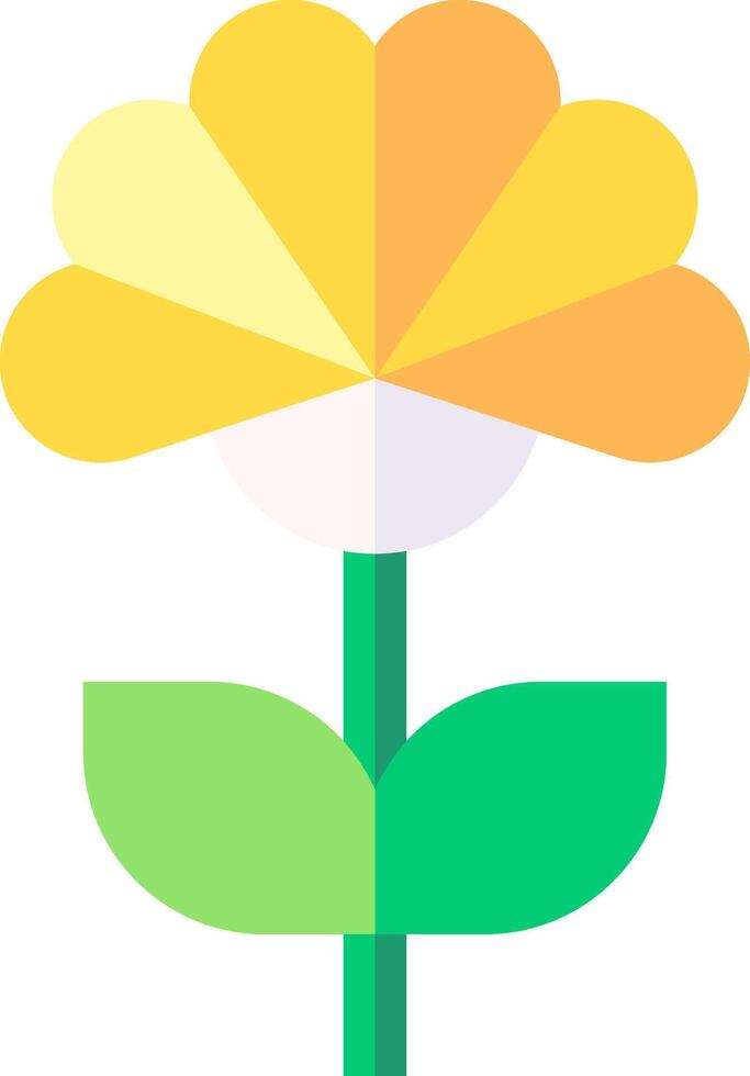 A yellow flower with green leaves vector