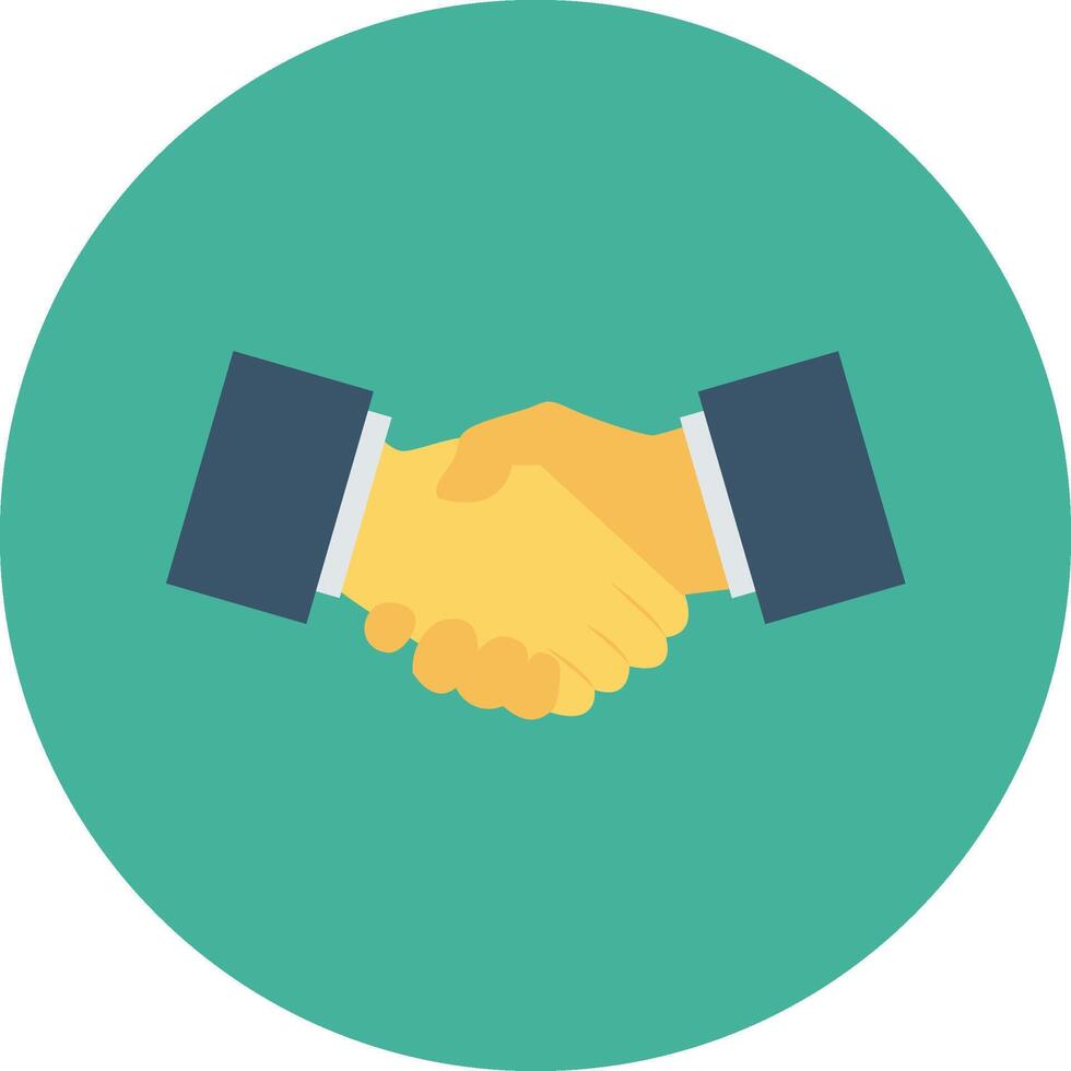 A flat icon of two people shaking hands vector