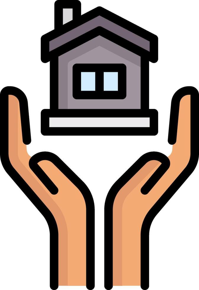 Two hands holding a house icon vector