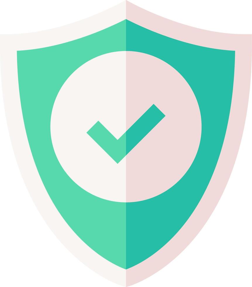 A green shield with a tick mark on it vector