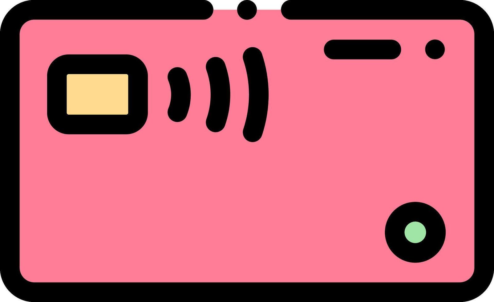 A pink camera with a small screen and a small speaker vector