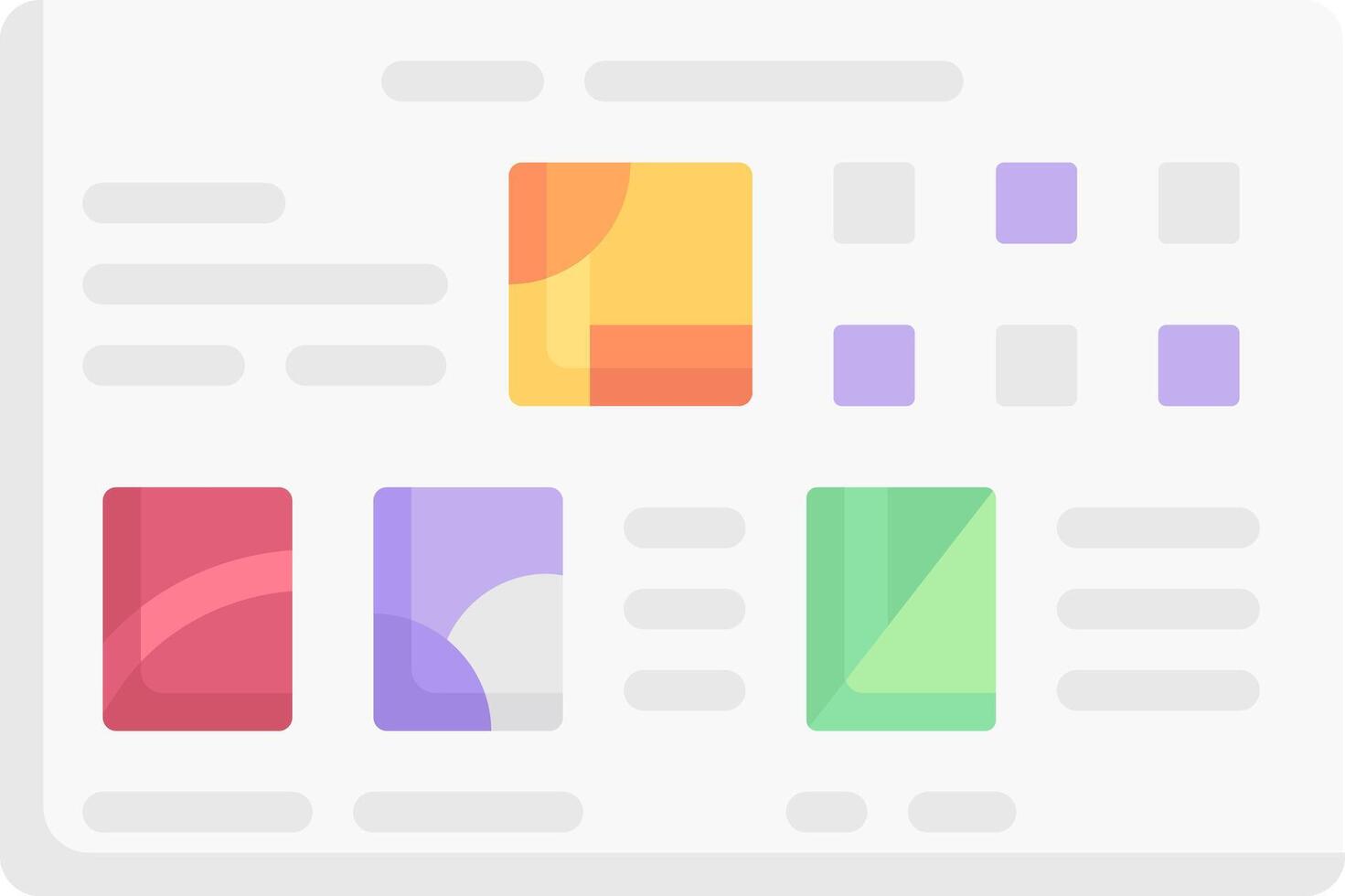 A white background with colorful squares vector