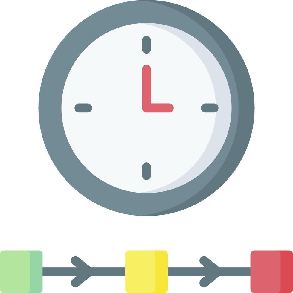 A clock and a line of arrows vector