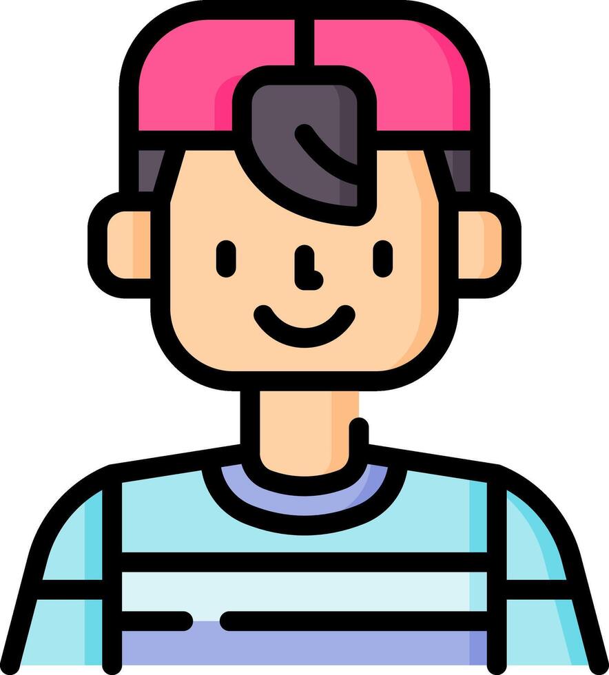 A cartoon man with a pink hat on his head vector