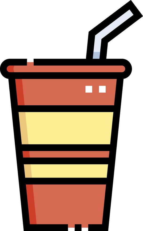 A drink cup with a straw and a straw vector
