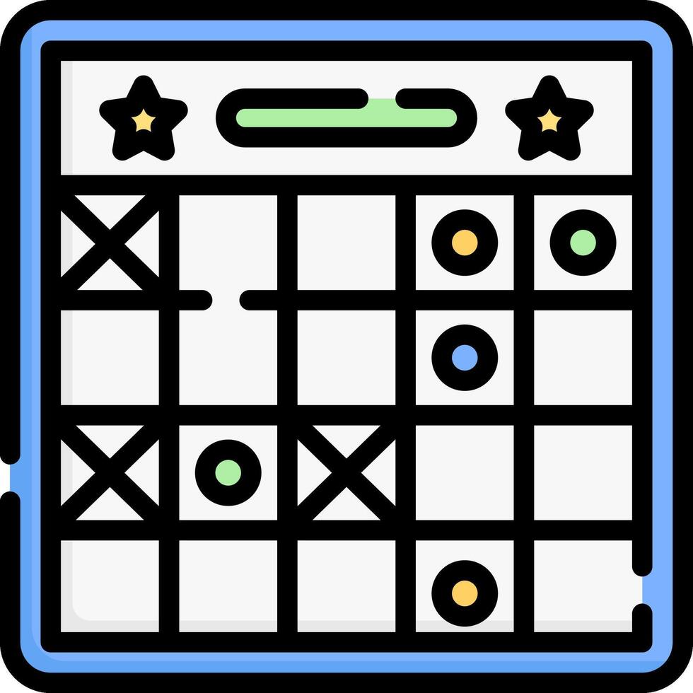 A tic tac toe board with stars on it vector