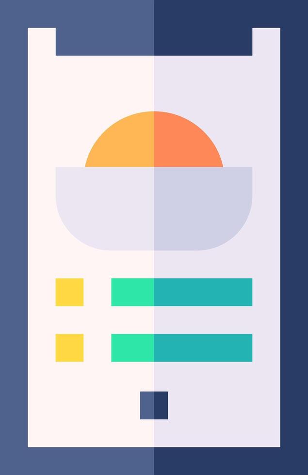 An icon of a paper with a bowl of food vector