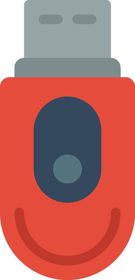 A red and gray usb drive icon vector