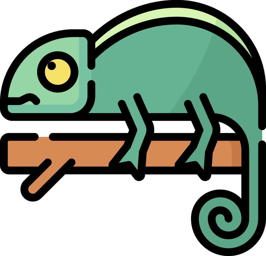 A chameleon sitting on a branch vector
