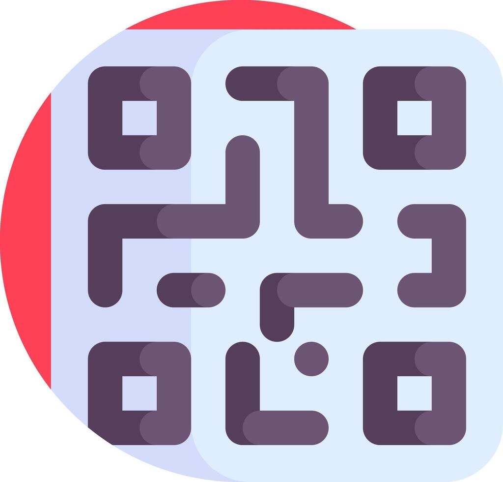 A qr code with a square shape in the middle vector