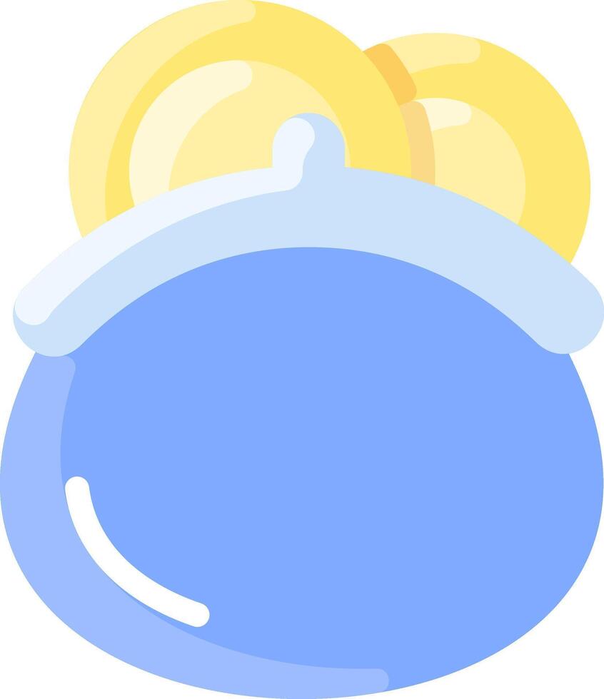 A blue purse with coins inside vector