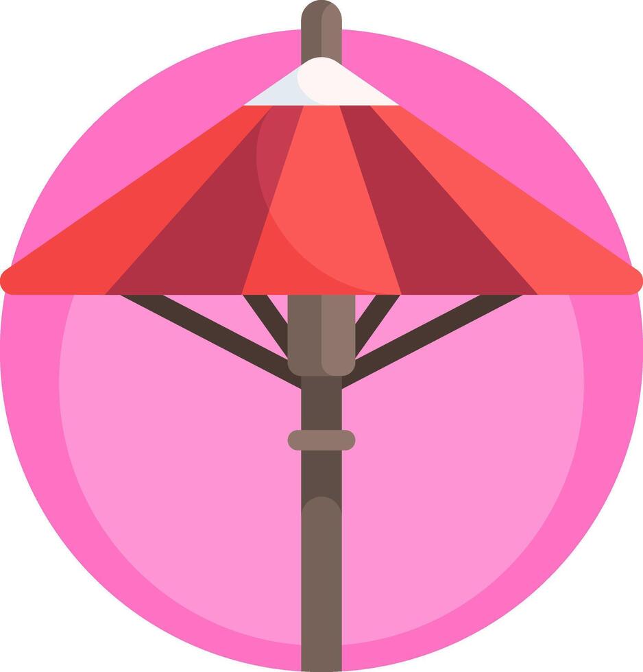A red umbrella with a pink background vector