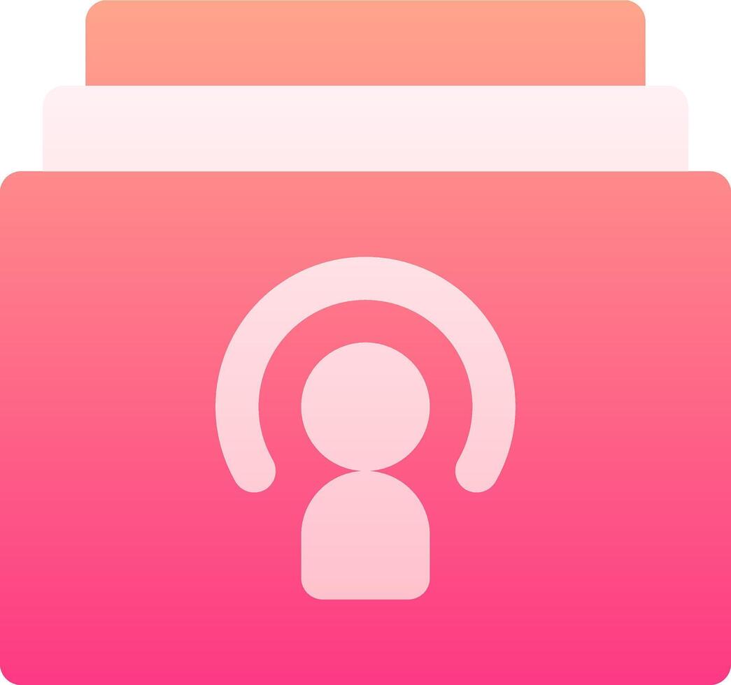A pink folder with a person in the center vector