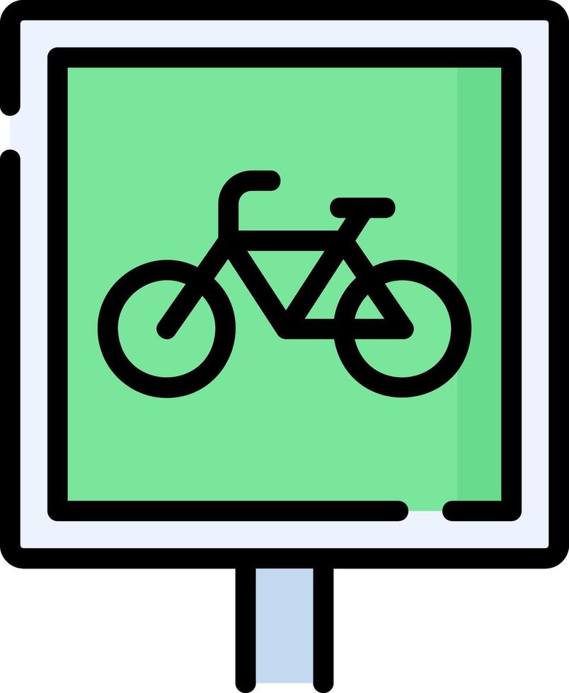 A green sign with a bicycle on it vector