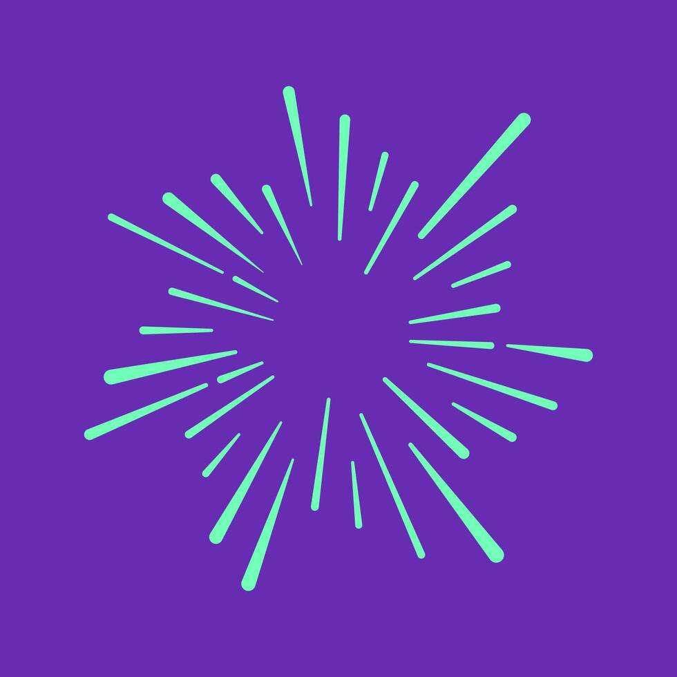 Modern burst isolated on purple background vector